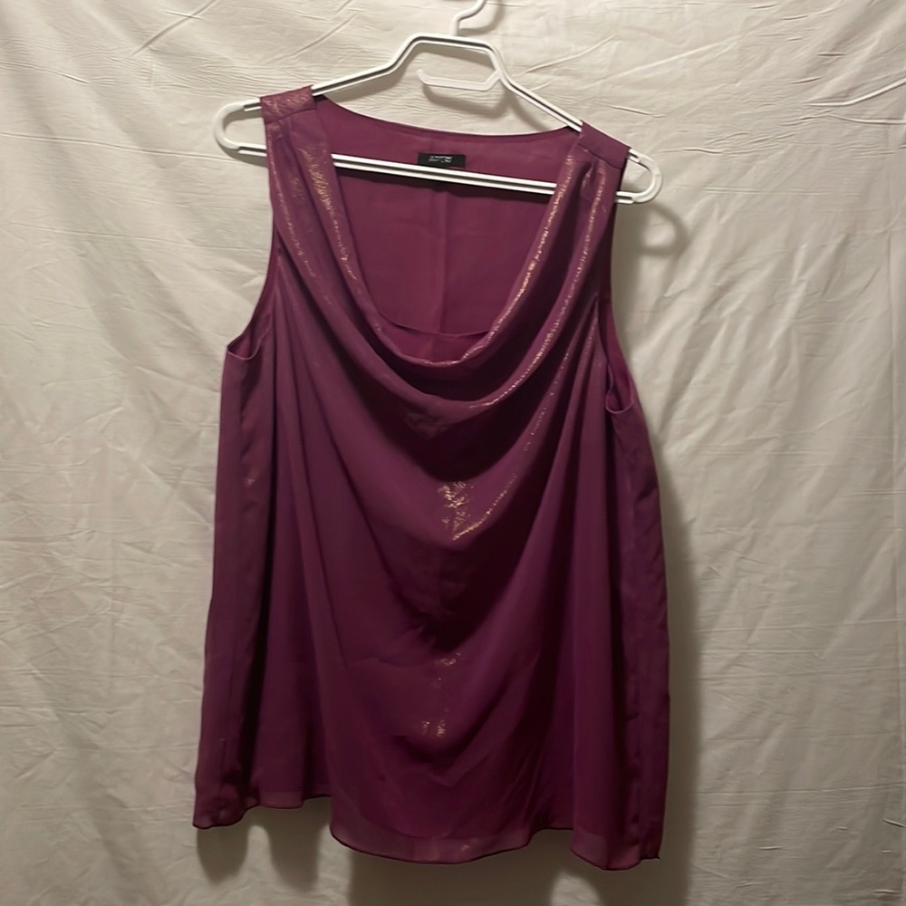 swoop neck shimmering tank top